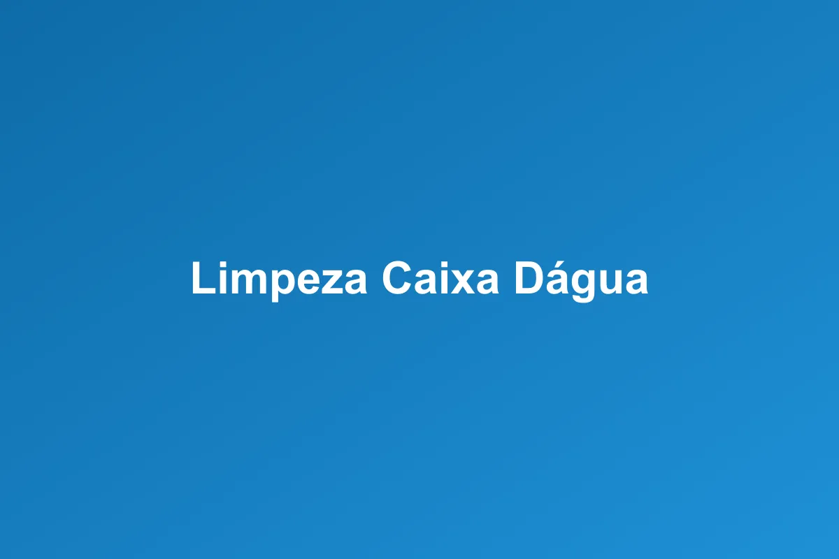 Limpeza de caixa d'água em Bauru